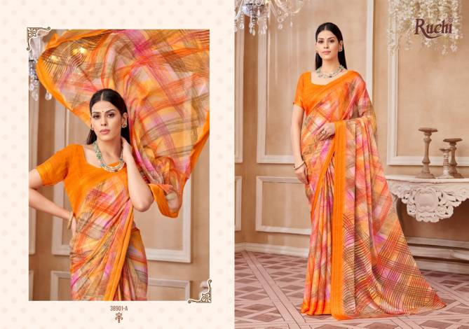 Cherry 42 By Ruchi Chiffon Daily Wear Sarees Suppliers In India